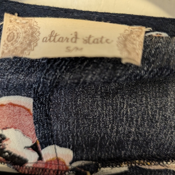 Altar'd State Floral Kimono Jacket - Navy, Bronze and Cream Colors - Picture 6 of 6